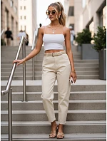 Dámské džíny Mom Fit s vysokým pasem v barvě ecru, FashionStreet UY3089