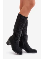 Dámské Kozačky Na Podpatku Před Koleno Černé Erisorae Dámské Kozačky Na Podpatku Před Koleno Černé Erisorae