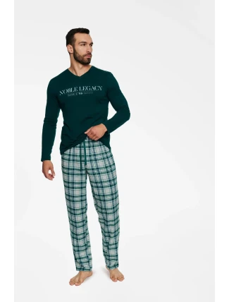 Pyžamo Town 40074-77X Zelená a šedá - Henderson Pyžamo Town 40074-77X Zelená a šedá - Henderson