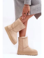 Béžové dámské boty do sněhu Abrams s kožíškem
