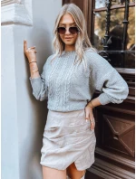 Dámský oversize svetr CAMELLIA šedý FashionStreet MY2112