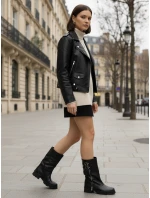 Dámské kozačky se širokým svrškem černé FashionStreet ZY1331 Dámské kozačky se širokým svrškem černé FashionStreet ZY1331