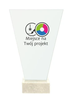 Skleněná trofej na mramorovém podstavci - INDIVIDUAL