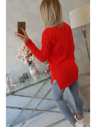 Svetr se stojáčkem červený Svetr se stojáčkem červený