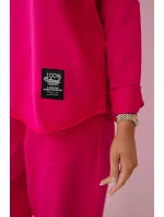Bavlněná mikina kalhoty set  fuchsie
