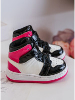 Dětské růžové a bílé patentované sportovní boty Milara