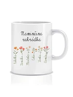 Personalizovaný klasický bílý keramický hrníček 300 ml s maminčinou zahrádkou Personalizovaný klasický bílý keramický hrníček 300 ml s maminčinou zahrádkou