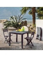 SADA 4 SKLÁDACÍCH PLASTOVÝCH ŽIDLÍ KOMODO V ANTRACITOVÉ BARVĚ