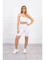 Souprava s kalhotami s vysokým pasem bílá Souprava s kalhotami s vysokým pasem bílá
