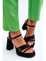 Dámské semišové sandály na platformě Černé Verda