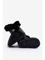 Zateplené sněhové boty s kožešinou černé Bessie