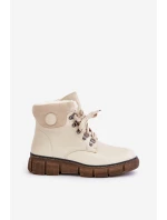 Dámské Zateplené Botky Traperky Na Zip Béžové Mevanisa