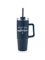 HEZKÝ DEN MILÁČKU - modrý cestovní termohrnek s průhledným víčkem 900 ml HEZKÝ DEN MILÁČKU - modrý cestovní termohrnek s průhledným víčkem 900 ml