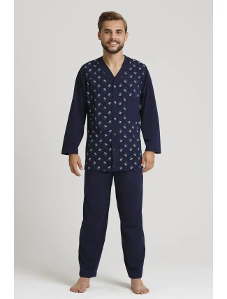 Pánské rozepínací pyžamo Gucio 854 dł/r 4XL-5XL Pánské rozepínací pyžamo Gucio 854 dł/r 4XL-5XL
