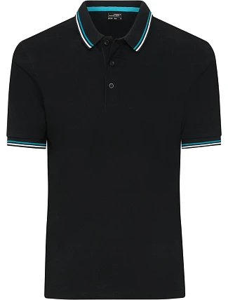 Daiber JN 1306 Pánské těžké piqué polo s proužky 02.1306 black/white/turquoise Daiber JN 1306 Pánské těžké piqué polo s proužky 02.1306 black/white/turquoise