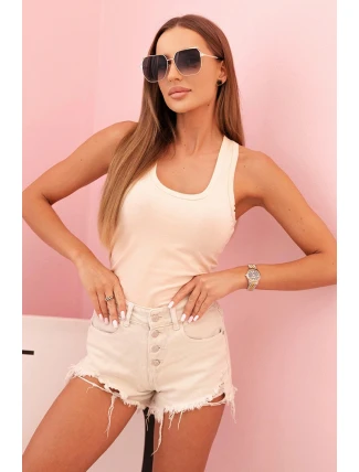 Dámská bavlněná bokserka na širokých ramínkách meruňková