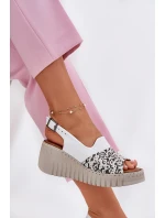 Dámské Sandály Z Přírodní Kůže Na Klínu Bílé Artiker 56C0958