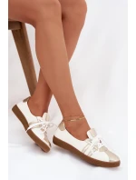 Dámské kožené polobotky typu barefoot Zazoo – bílo-zlaté