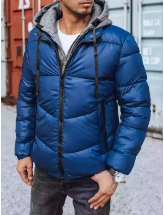 Pánská prošívaná zimní bunda modrá FashionStreet TX3827