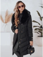 Dámská prošívaná zimní bunda s umělou kožešinou černá FashionStreet TY5076 Dámská prošívaná zimní bunda s umělou kožešinou černá FashionStreet TY5076