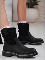 Dámské černé semišové kozačky FashionStreet ZY1277