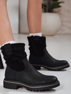 Dámské černé semišové kozačky FashionStreet ZY1277