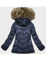 Tmavě modrá dámská prošívaná bunda pro přechodné období (H-205-1) Tmavě modrá dámská prošívaná bunda pro přechodné období (H-205-1)