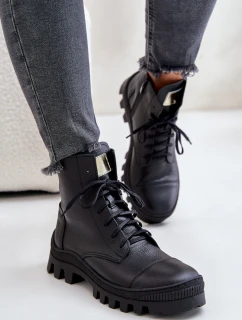 Zazoo 2831 Dámské Botky Z Přírodní Kůže Černé