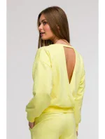 B293 Mikina s otevřenými zády - lemon