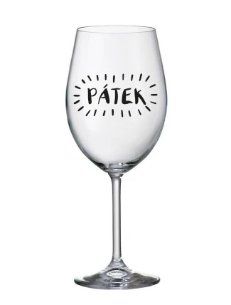 PÁTEK - čirá sklenice na víno 350 ml