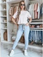 Dámské džínové kalhoty slim fit srdíčkového střihu s páskem SPARKYS blue FashionStreet UY2425