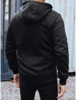 Pánská zateplená mikina s potiskem černá FashionStreet BX5917