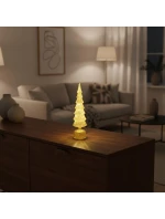 VÁNOČNÍ STROMEK DEKORATIVNÍ ZLATÝ VEDL 7 KORUN TEPLÁ BÍLÁ 40CM
