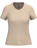 Kariban K 381 Dámské tričko s výstřihem do V 20.K381 light sand