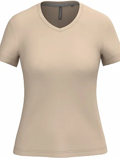 Kariban K 381 Dámské tričko s výstřihem do V 20.K381 light sand