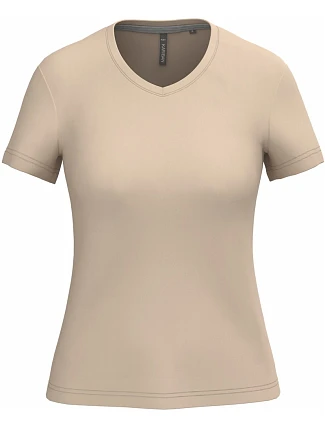 Kariban K 381 Dámské tričko s výstřihem do V 20.K381 light sand