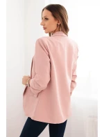Dámská sako bez zapínání s podšívkou S/M pudrově růžová Dámská sako bez zapínání s podšívkou S/M pudrově růžová