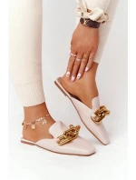 Dámské Nazouváky S řetízkem Béžové Call On Me Dámské Nazouváky S řetízkem Béžové Call On Me