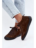 Dámské kožené semišové polobotky Cihlové Brindle Dámské kožené semišové polobotky Cihlové Brindle