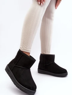 Dámské zimní boty s vyplněním z kožešiny černé Big Star MM274158