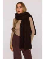 M896 Žebrovaná šála - hnědá