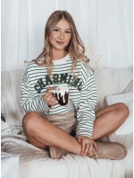 AURORA dámský pruhovaný svetr v barvě ecru FashionStreet MY2075