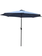 ZAHRADNÍ SLUNEČNÍK S LED OSVĚTLENÍM 300 CM TMAVĚ MODRÝ