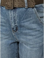 Dámské baggy džíny s páskem, modré, FashionStreet UY3123 Dámské baggy džíny s páskem, modré, FashionStreet UY3123