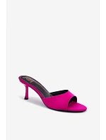 Dámské lodičky na jehlovém podpatku textové fuksiové Selmira