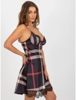 Noční košile BR KN 1058 1 černá a béžová Noční košile BR KN 1058 1 černá a béžová