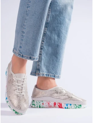 Krásné zlaté polobotky dámské bez podpatku Krásné zlaté polobotky dámské bez podpatku