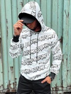 Pánská mikina s kapucí bílá FashionStreet BX5753