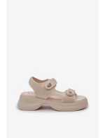 Textilní Lehká Sandály Na Platformě Světle Béžové Deniffia