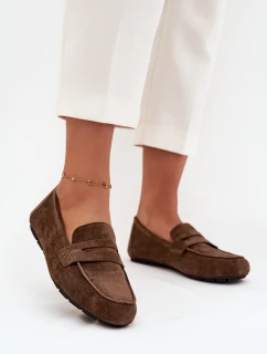 Loafersy Mokasyny Dámské Ploché Tmavě Zelené Soreline